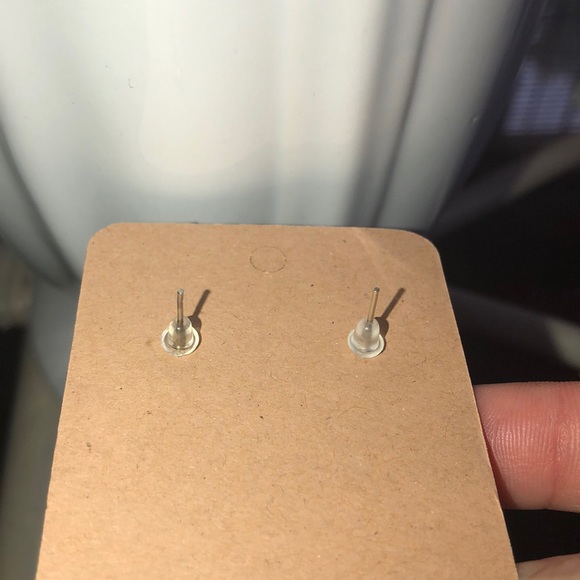 Gingham Padded Button Stud Earrings - Picture 2 of 4